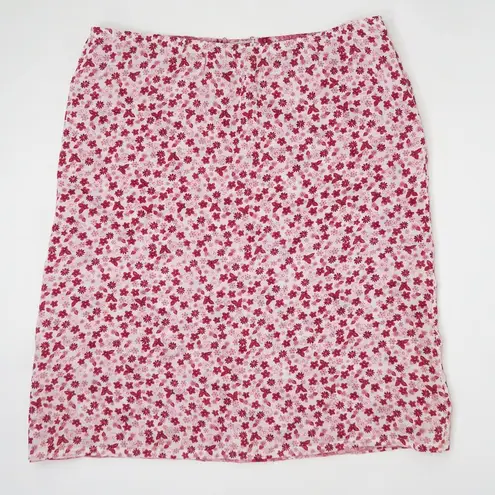 Christopher & Banks Vintage 90s Pink Reversible Floral Skirt