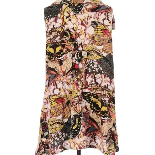 For Cynthia  Butterfly Flowy Collared Tank Top S