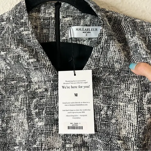 MM.LaFleur Aditi Sheath Dress in Black and White Crackle Print NEW Size 2