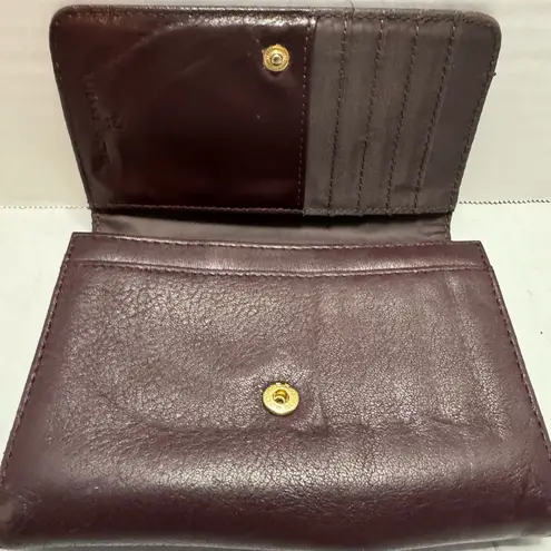 Etienne Aigner Burgundy Leather Wallet Card Holder Slim Vintage Business