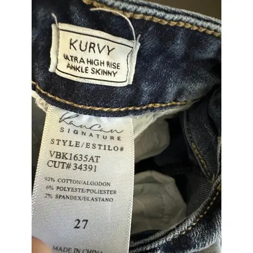 Kancan Signature Kurvy Ultra High Rise Ankle Skinny Denim Jeans Women Size 27 Blue