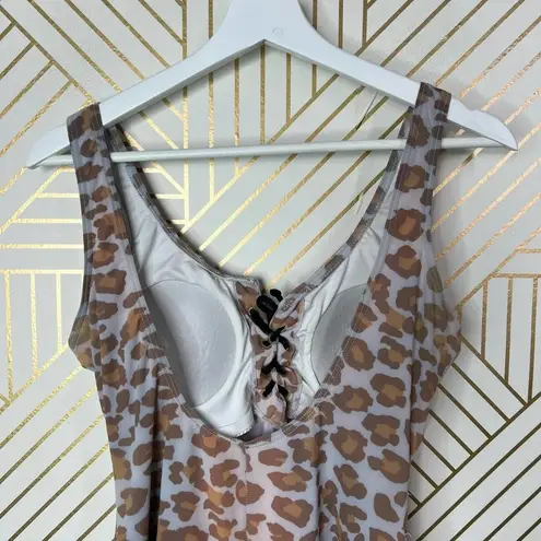 Beach Bash! by Art & Tatyana Retro Leopard One Piece Swimsuit Brown Black Size M