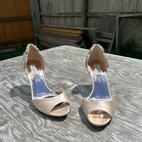 Badgley Mischka Celeste Embellished‎ Peep heels size 10