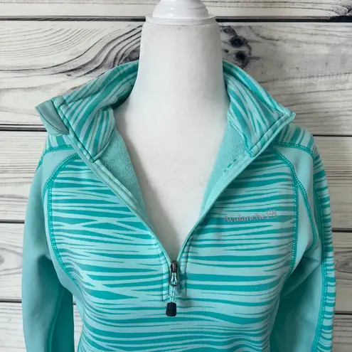 Avalanche Teal Blue Patterned Quarter Zip Pullover