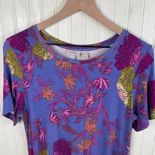 LOGO By Lori Goldstein Printed Knit Top Twin Set w/ Contrast Tank Size Medium