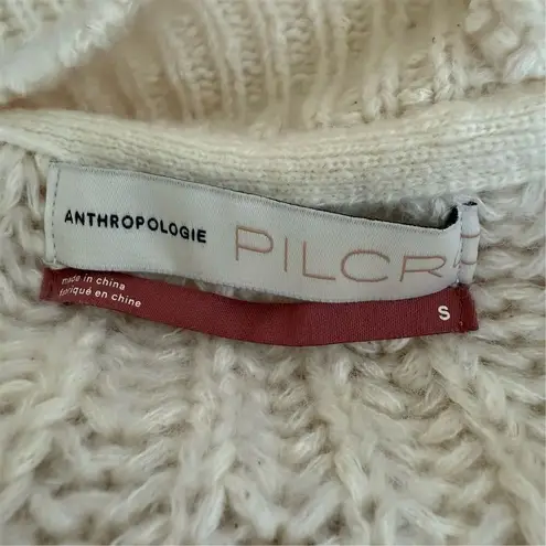 Pilcro Women's V-Neck Pullover Wool Blend Sweater Ivory Size S Relaxed Fit