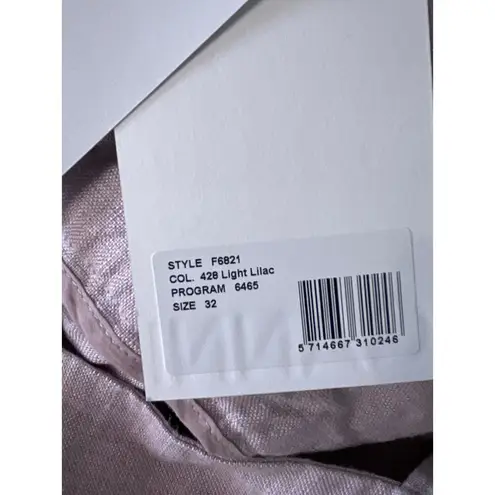 Ganni Open Back Lilac Hemp Babydoll Mini Dress NWT Size 32 US 0