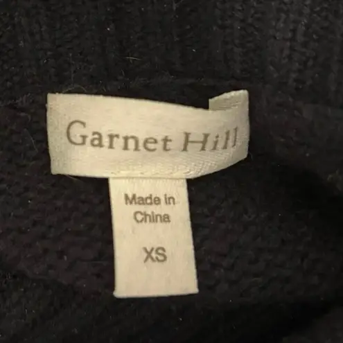 Garnet Hill Size XS Cable Detail Cashmere Tunic Sweater Black Oversized