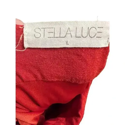 Stella Luce  maxi dress cap sleeved lines size large burnt orange