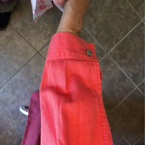 Jessica London Vintage Pink Coral Denim 2 Piece Set Jacket & Jeans Size 12-14