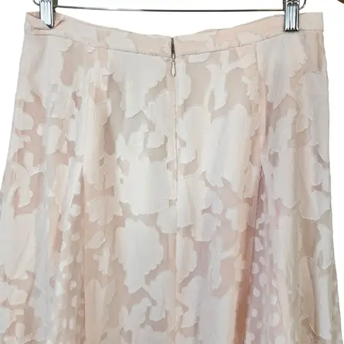 Reiss Chloe Floral Burnout Pleat Midi Skirt