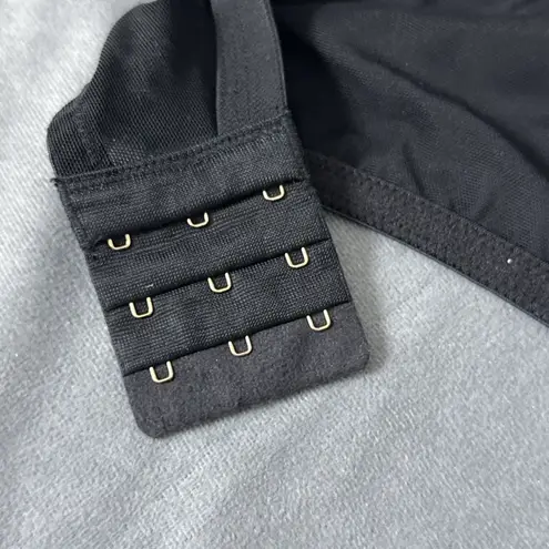 Cacique Plunge Bra Size 40C Black Sheer Mesh U Underwire Animal Print Sexy