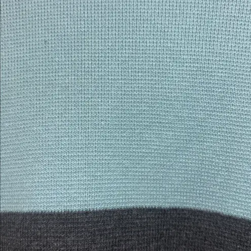 Charter Club Soft Blue and Light/ Dark Gray Knit Cardigan Open Front No Buttons