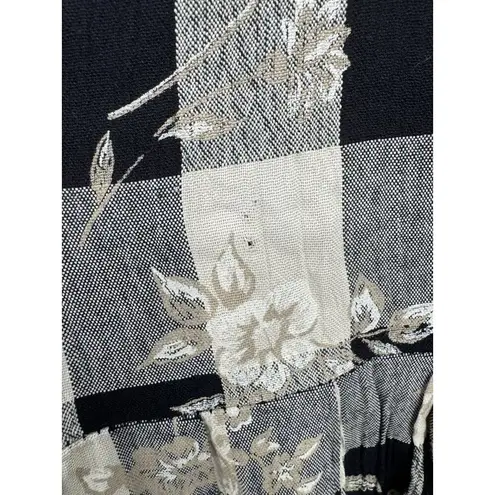 Vintage Allison Che Midi Dress Women 12 Tan Black Pilgrim Peasant Farm House