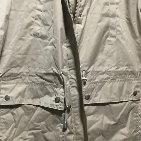 Bella Donna Moda Italiana Beige Quilted Lined Parka Jacket with Faux Fur Hood XL Tan