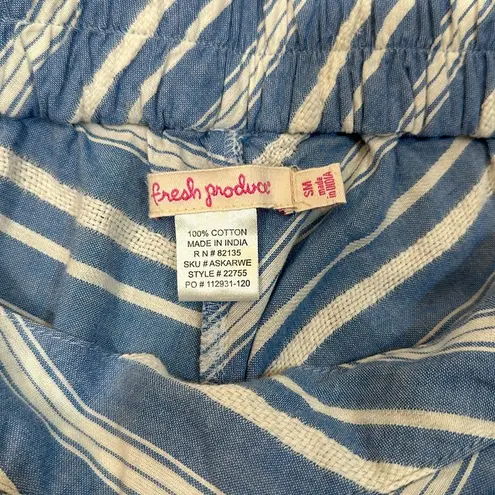 Fresh Produce Assymetric Hem Blue White Summer Beach Stretch Coastal Skirt Small