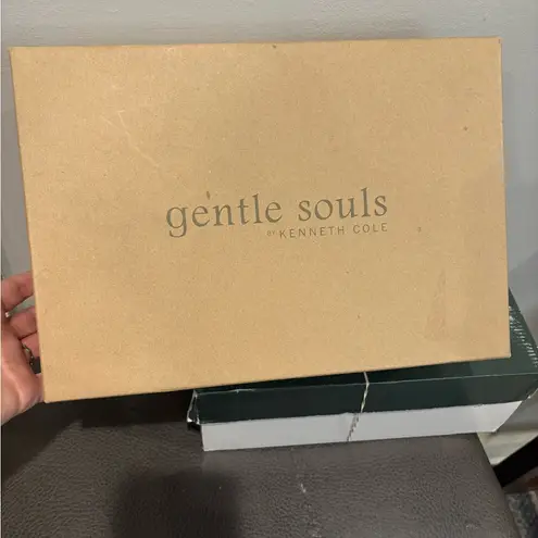 Gentle Souls New Women's Penny Sling Back Low Block Heeled Sandals