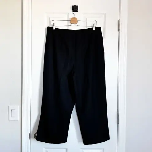 NYDJ Frisco Wide Leg Crop Pants in Black Pleated Size 12