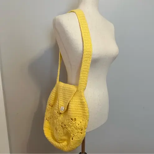 Handmade Butter Yellow Crochet Knit Bag