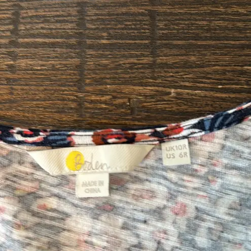 Boden USA Boden Knit Floral V-Neck Dress Puff Sleeves Multicolor Size 6