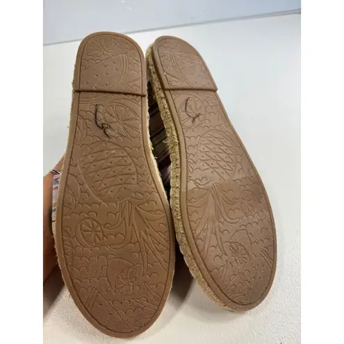 Jellypop Espadrille Slip On Flats Woven Striped Bow Women's Size 8.5M Shoes