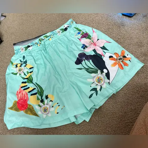 Commense Mint Green Oversized Floral Print Shorts Set Size M