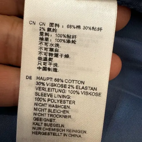 Reiss Velvet Single Breasted Suit Blazer in Blue UK6