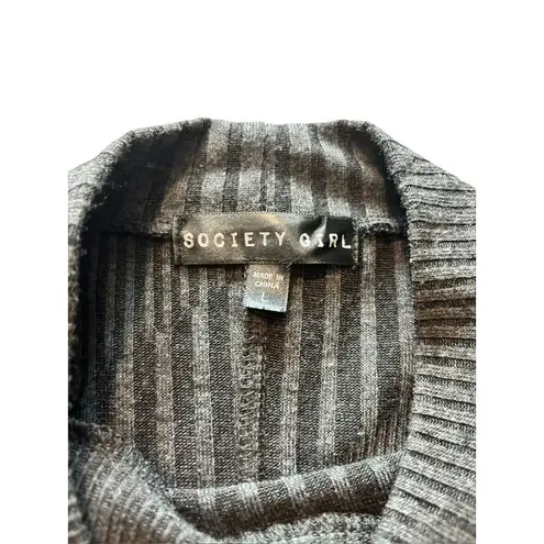 Society Girl Women's Long sleeve Grey Dress