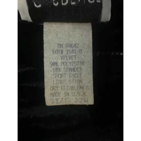 Vintage K.C. Spencer New York Velvet Rhinestone Long Sleeve Shift Dress size 22W Black