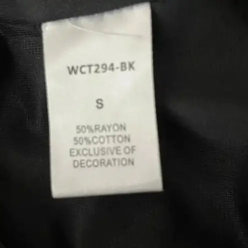 THML Women Small Dress Black Cotton Rayon Embroidery Flutter Aztec Western SW