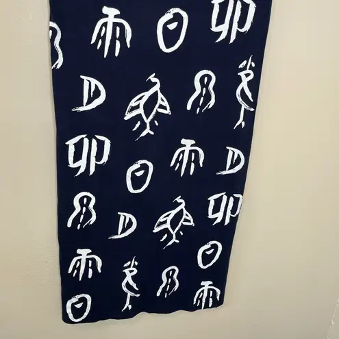 Cotton Fields M. Mac Art To Wear Lagenlook Maxi Dress Abstract Teacher Vintage Blue Size M