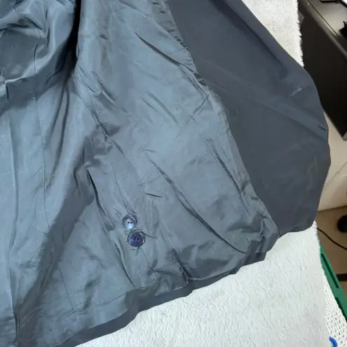 Omanti Silk Blazer Business Career Button Front Jacket Black Size 12