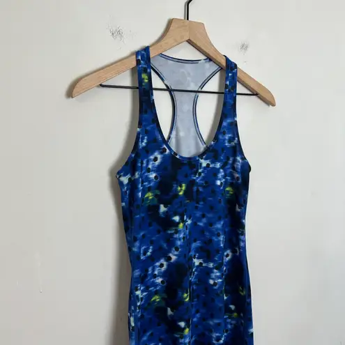 Lululemon - Cool Racerback Windy Blooms Saphire Blue Multi Workout Tank Training