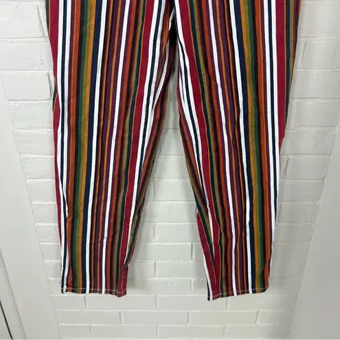 Vintage Christina 100% Cotton Multi Color Striped High Rise Denim Jeans Size 6