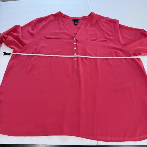 Maggie Barnes Pink Georgette Pullover Tab Sleeve Blouse Size 4X