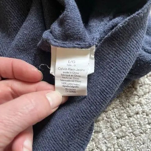 Calvin Klein Jeans Women's Size L Navy Blue Long Sleeve Pullover Sweater RN36543