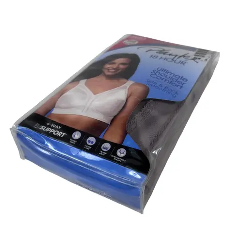 Playtex NEW 18-Hour Original Comfort Strap Wirefree 4693 Warm Steel Gray 46DDD