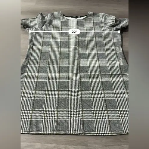 Boohoo  Black & White Striped Plaid Houndstooth Short Sleeve Tunic Top Size‎ 12