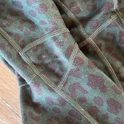 None Green cheetah athletic leggings with pockets. Leopard pattern