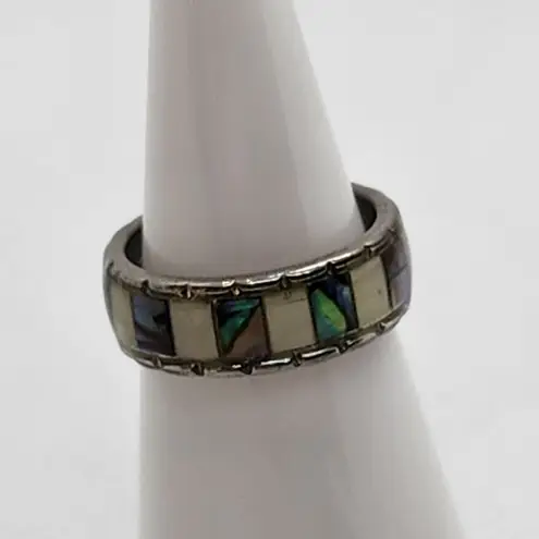 Abalone & Mother of Pearl Inlay Ring (5) Blue