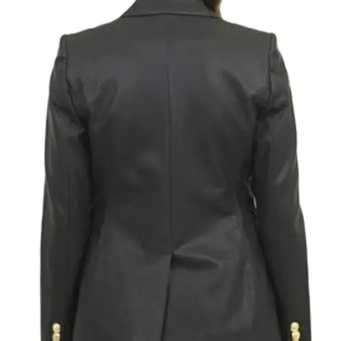 Love Token  Nellie Faux Leather Gold Button Blazer Black Size Small NWT