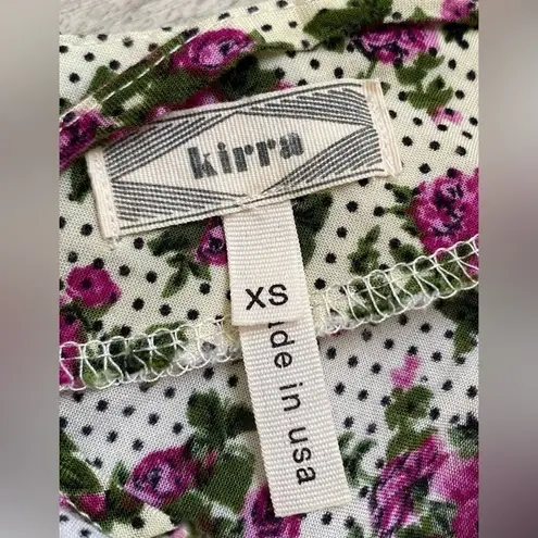 Kirra Pacsun | Women's Cream Pink Juniors Floral Print Tank Top | XS