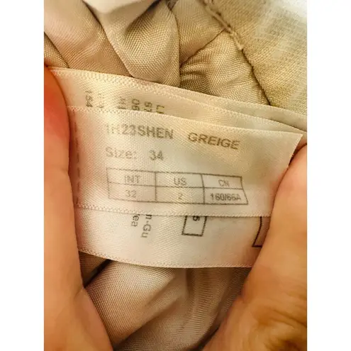 Ba&sh Off-White Crepe Pleated Front Zipper Oxford Style Shen Pants Size US 2