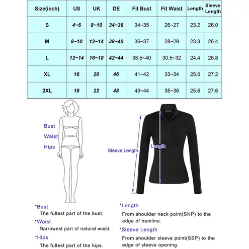 Quarter Zip Long Sleeve Workout Moisture Wicking Golf Shirt with Thumb Holes M Multiple Size M