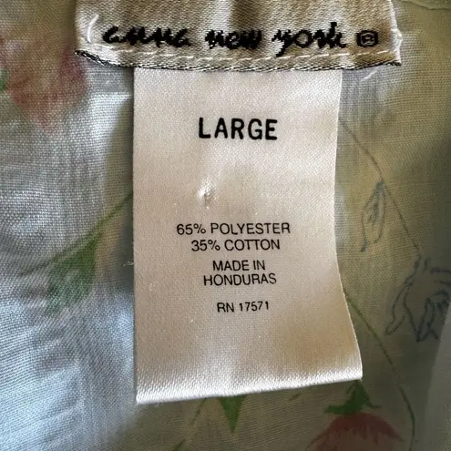 Granny Gown Lounge Nightgown Flouncy Floral Cottage Core Peasant SZ L 2 pieces Blue Size L