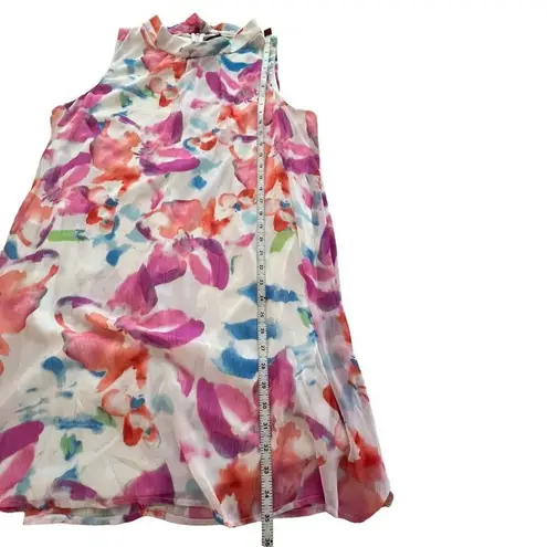 DKNY  Chiffon Watercolor Print A-line Dress Size 16 NEW