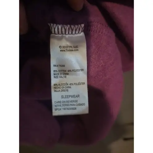 Tootsie Pops Junior Women's Owl Sleepshirt Nightgown Wise Guy XXL Sleep Shirt Purple