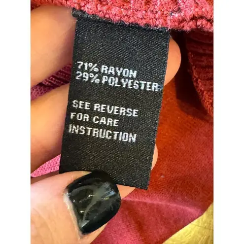 Adrienne Vittadini Sweater Womens S Rust Red Knit Boat Neck Ribbed Detail - Image 9