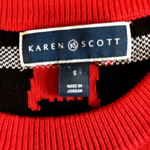 Karen Scott New Women's Scotty Dog Crewneck Sweater Ravishing Red Size Small