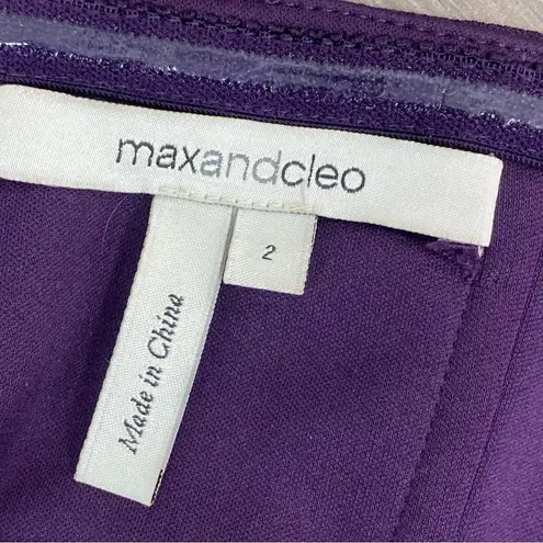 Max and Cleo Rhinestone Detail Strapless Sheath Dress Purple 2